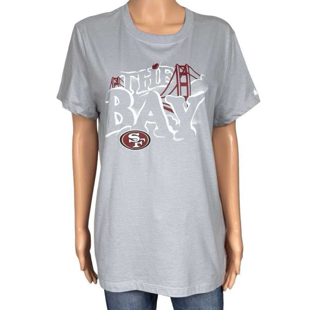 Nike San Francisco 49ers Womens Large Shirt The Bay Tee Gray NFL Football New